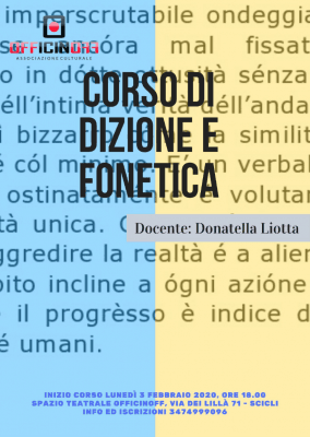 Corso di dizione e fonetica - docente Donatella Liotta